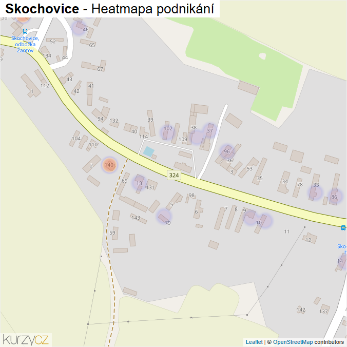 Mapa Skochovice - Firmy v části obce.