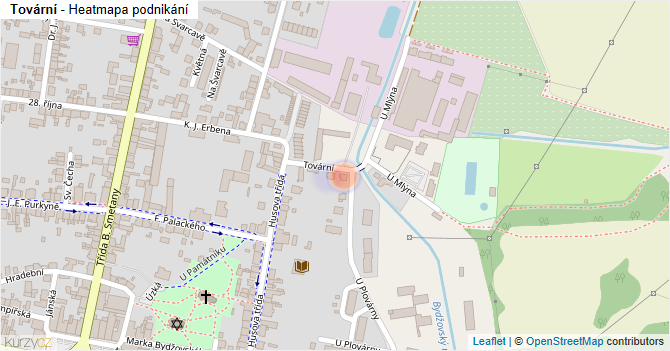 Tovární - mapa podnikání