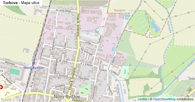 Turkova - mapa ulice