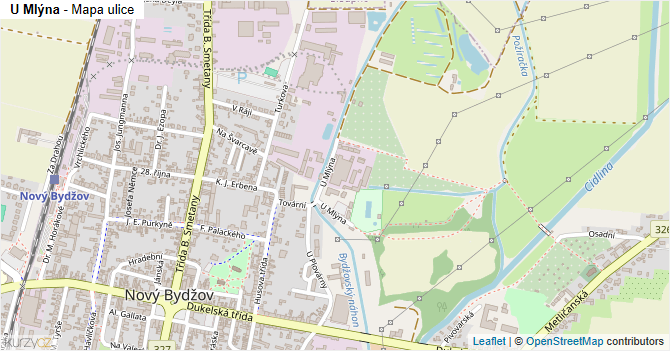 U Mlýna - mapa ulice
