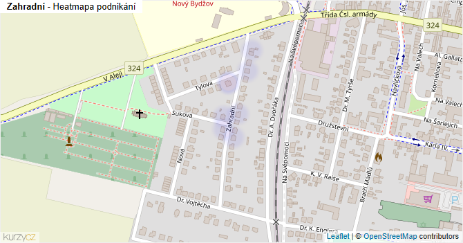 Zahradní - mapa podnikání