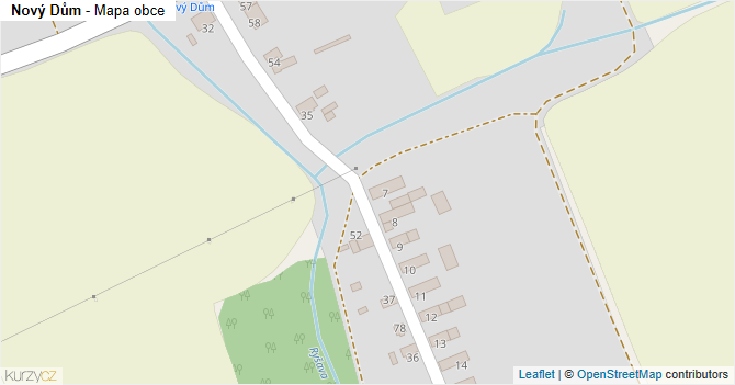 Nový Dům - mapa obce