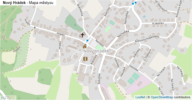 Nový Hrádek - mapa městysu