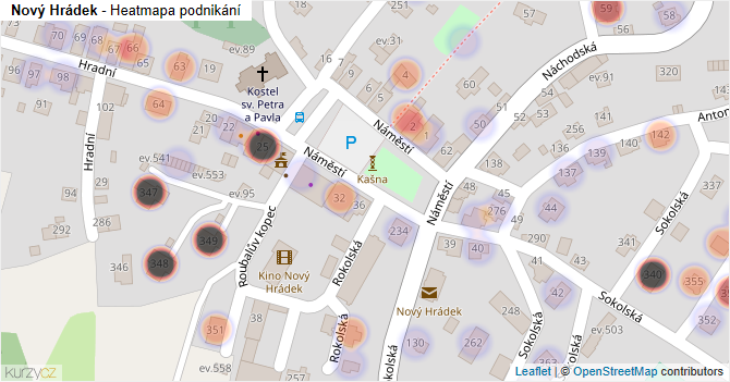 Nový Hrádek - mapa podnikání