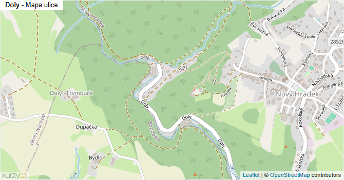 Doly - mapa ulice