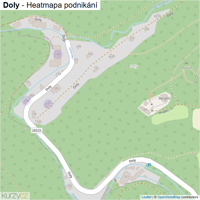 Mapa Doly - Firmy v ulici.