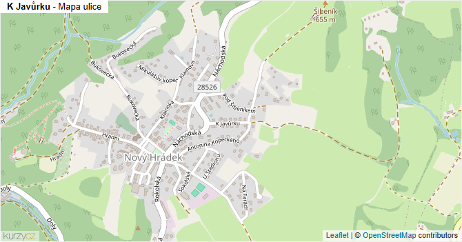 K Javůrku - mapa ulice