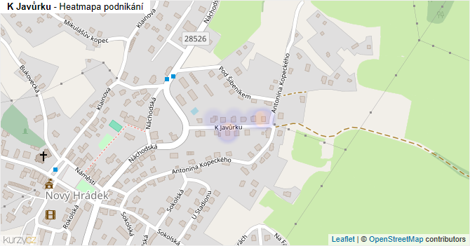 K Javůrku - mapa podnikání