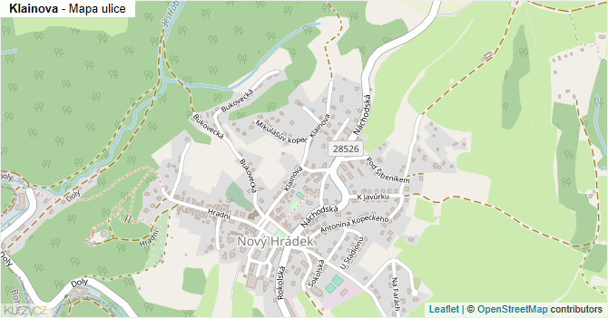 Klainova - mapa ulice