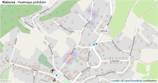 Klainova - mapa podnikání