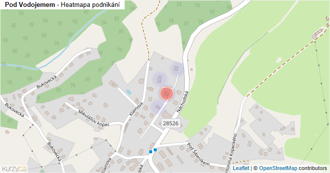Pod Vodojemem - mapa podnikání