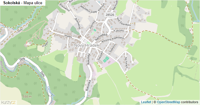 Sokolská - mapa ulice