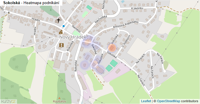 Sokolská - mapa podnikání