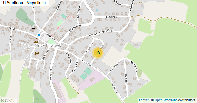 U Stadionu - mapa firem