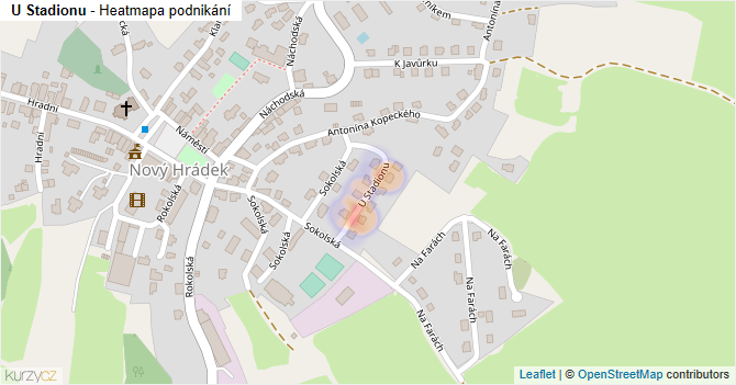 U Stadionu - mapa podnikání