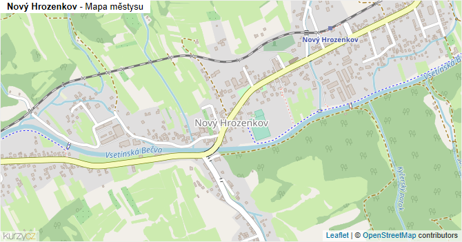 Nový Hrozenkov - mapa městysu