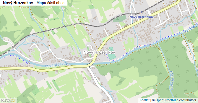 Nový Hrozenkov - mapa části obce