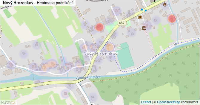 Nový Hrozenkov - mapa podnikání