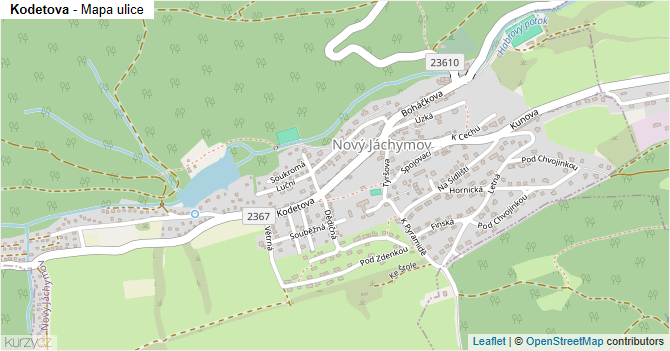 Kodetova - mapa ulice