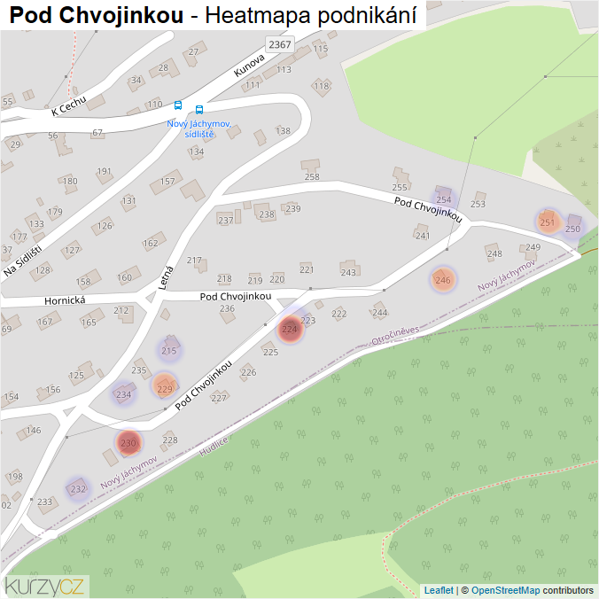 Mapa Pod Chvojinkou - Firmy v ulici.