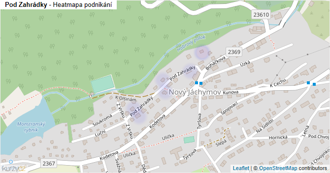 Pod Zahrádky - mapa podnikání