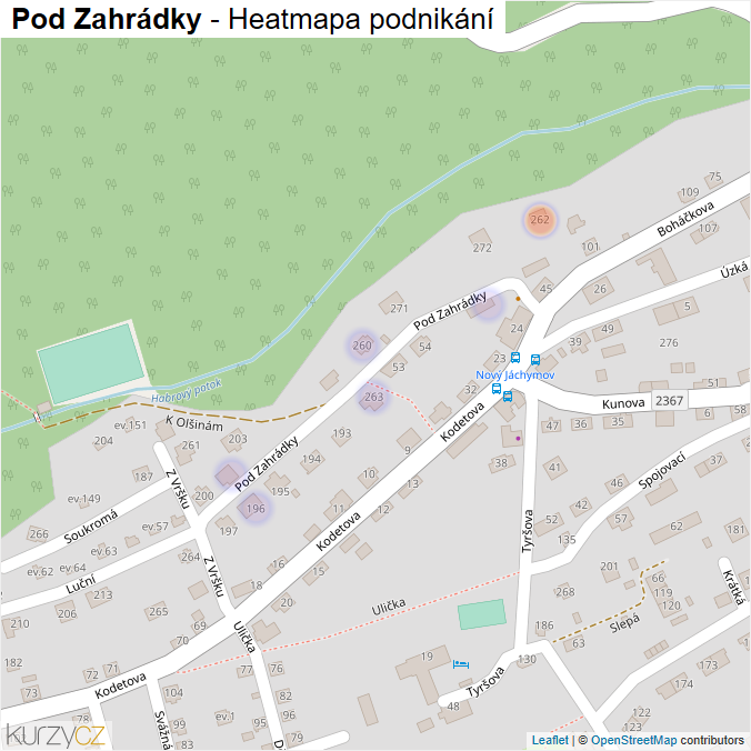 Mapa Pod Zahrádky - Firmy v ulici.