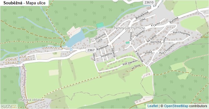 Souběžná - mapa ulice