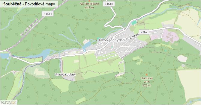 Souběžná - záplavové mapy stoleté vody