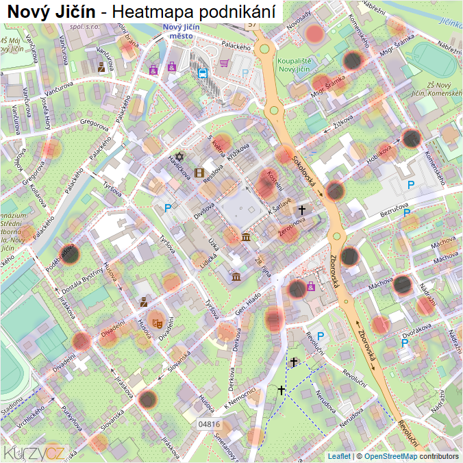 Mapa Nový Jičín - Firmy v obci.