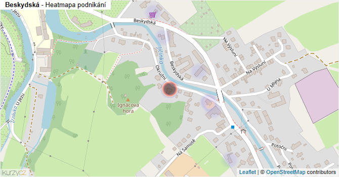 Beskydská - mapa podnikání