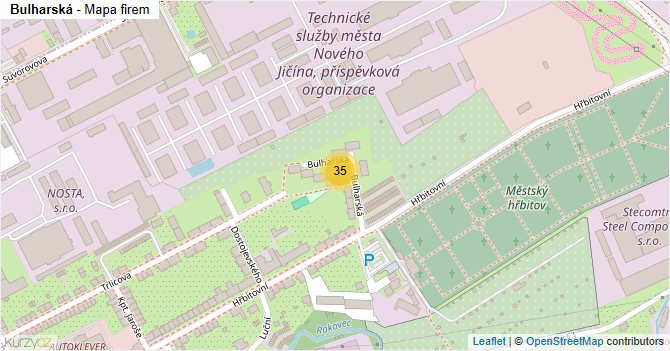 Bulharská - mapa firem