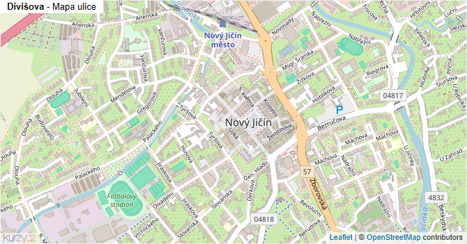 Divišova - mapa ulice