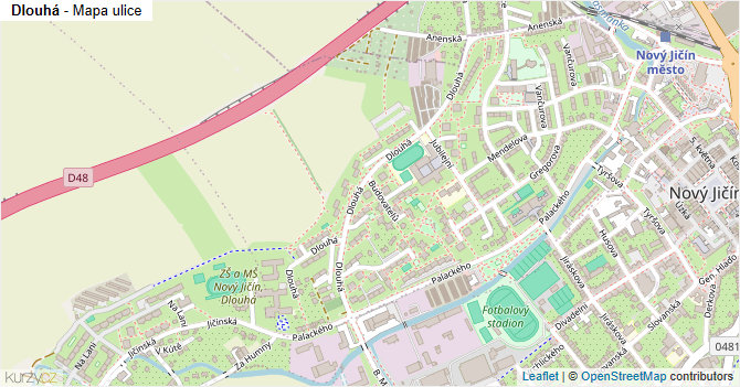 Dlouhá - mapa ulice