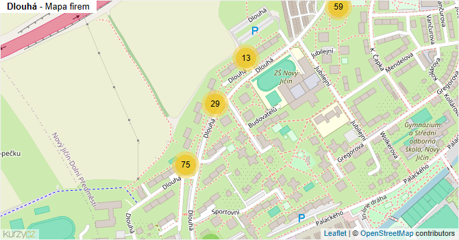 Dlouhá - mapa firem