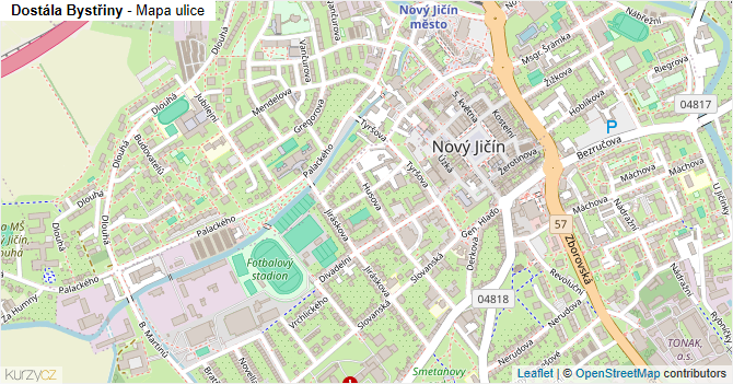 Dostála Bystřiny - mapa ulice