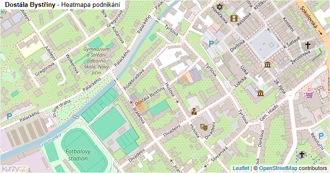 Dostála Bystřiny - mapa podnikání
