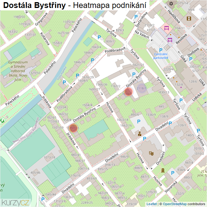 Mapa Dostála Bystřiny - Firmy v ulici.