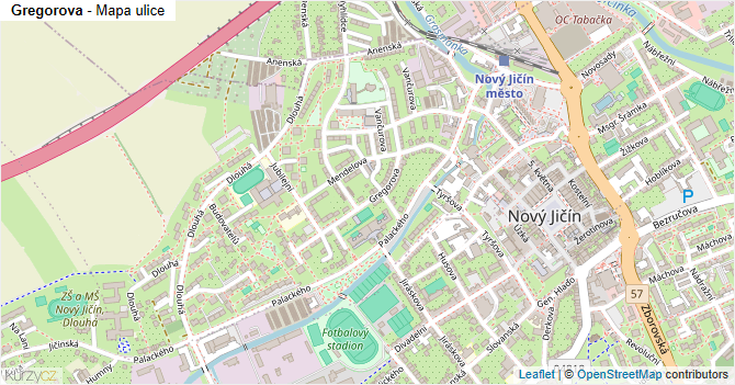 Gregorova - mapa ulice