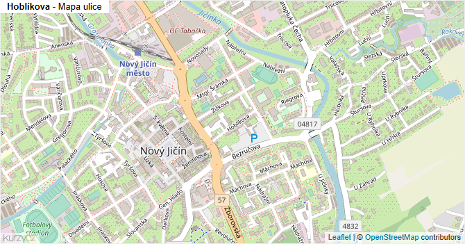 Hoblíkova - mapa ulice