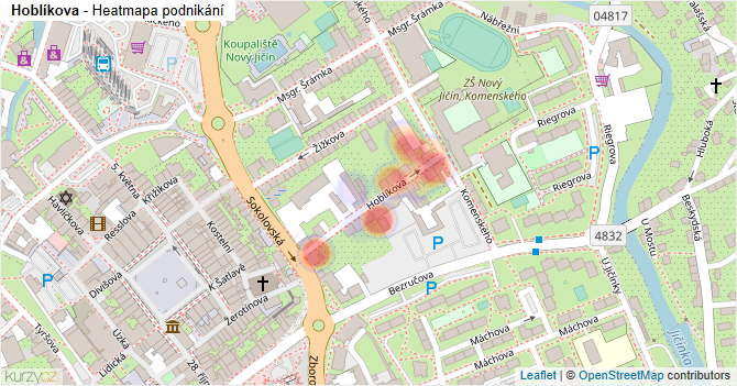 Hoblíkova - mapa podnikání