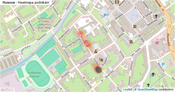 Husova - mapa podnikání