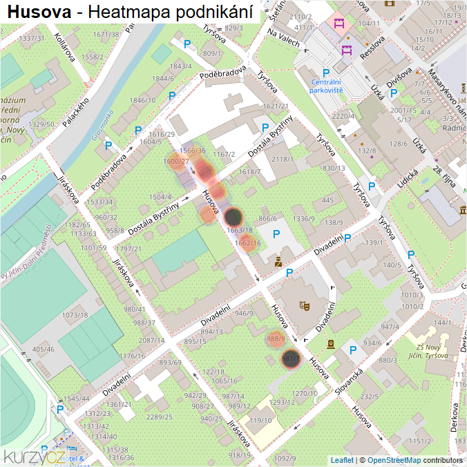 Mapa Husova - Firmy v ulici.