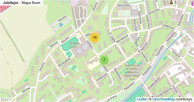 Jubilejní - mapa firem
