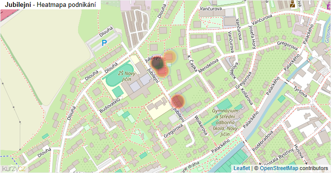 Jubilejní - mapa podnikání