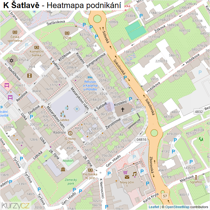 Mapa K Šatlavě - Firmy v ulici.