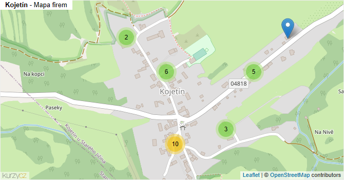 Kojetín - mapa firem