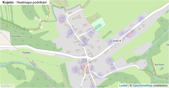 Kojetín - mapa podnikání