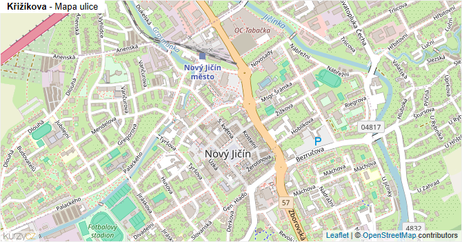 Křižíkova - mapa ulice