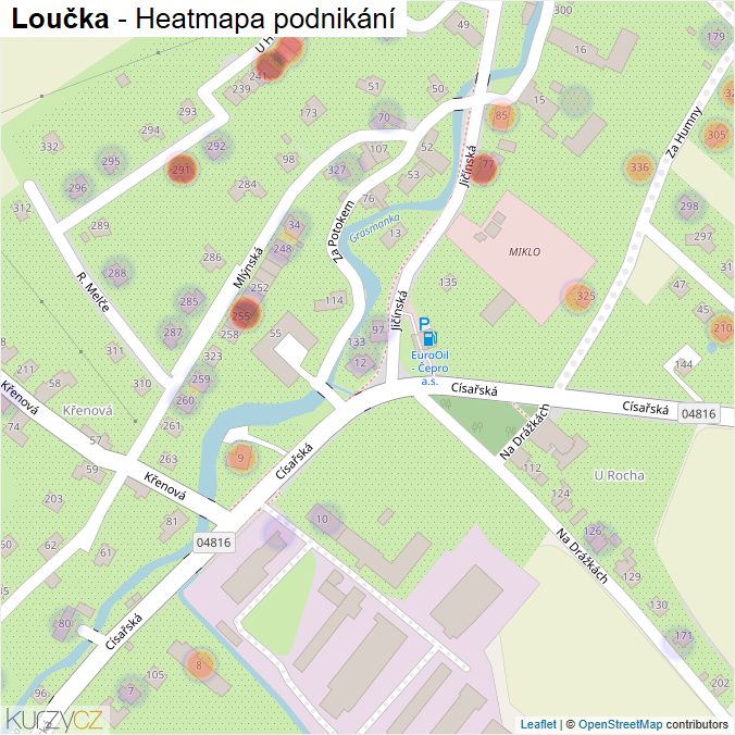 Mapa Loučka - Firmy v části obce.