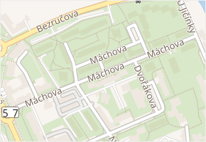 Máchova v obci Nový Jičín - mapa ulice